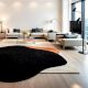 Handcrafted Black Abstract Modern Living Room Rug